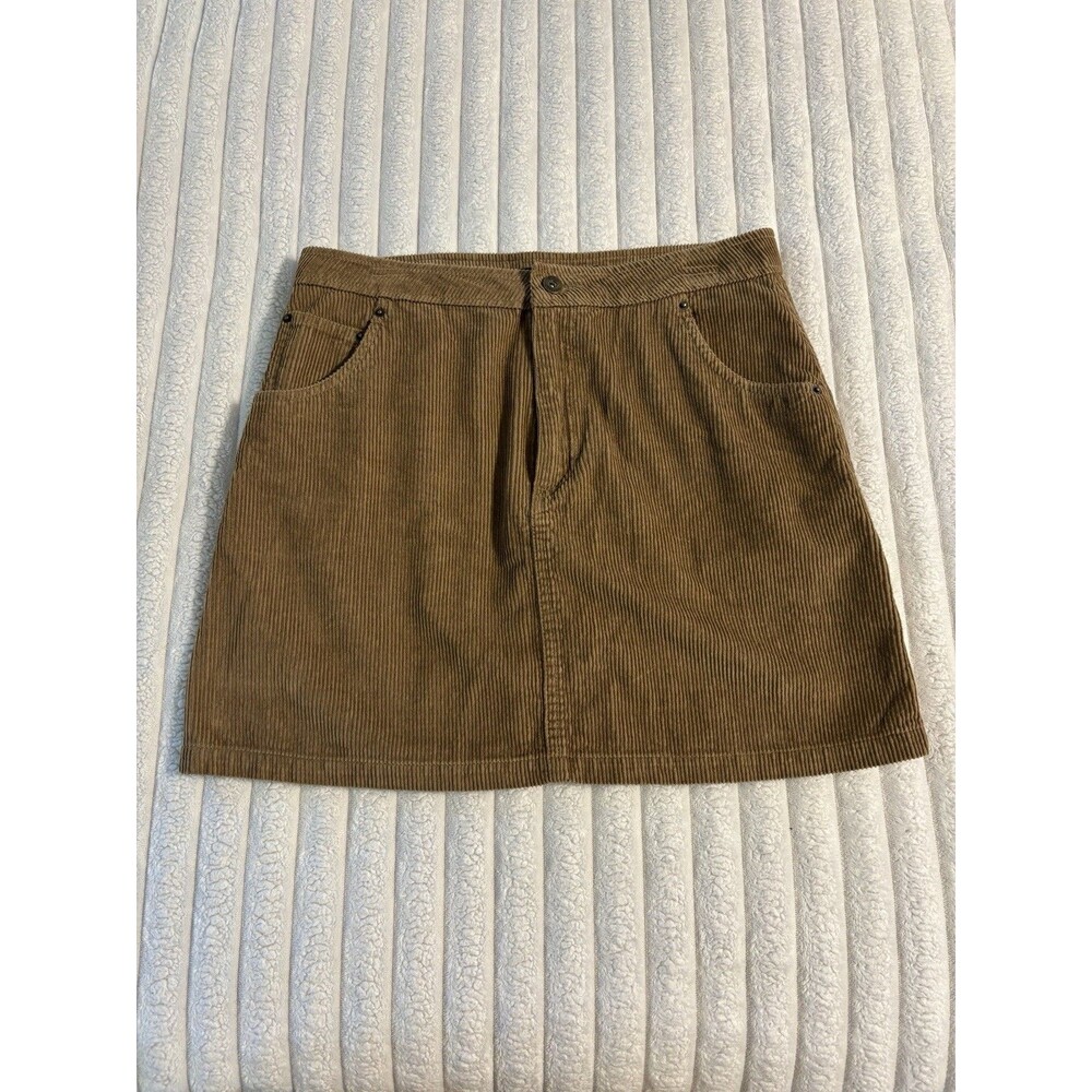 Vans Ground Work Corduroy Carpenter Mini Skirt Womens 28 Brown Grunge Academia